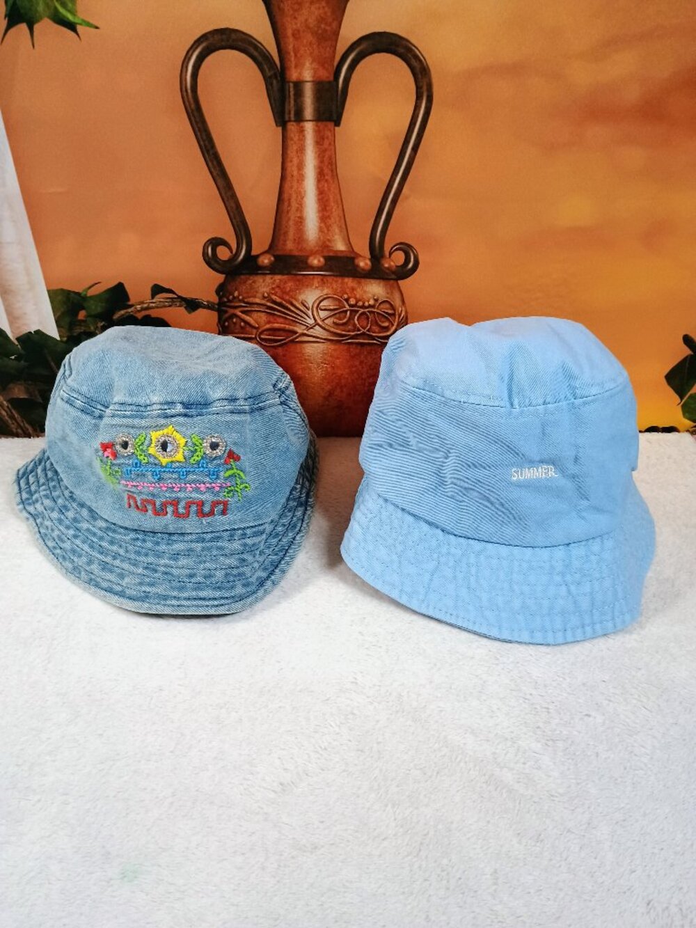 EUC Bundle-2pc Girls No Boundaries & ALE-HOP Y2K Style Blue Denim Summer Bucket